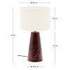 Vínově červená keramická stolní lampa Kave Home Drava