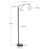 Černá kovová stojací lampa Kave Home Eilo 164 cm