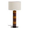 Žluto-hnědá keramická stolní lampa Mavran