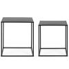 Set dvou černých kovový odkládací stolků Alrik 34x34 / 38x38 cm