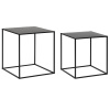 Set dvou černých kovový odkládací stolků Alrik 34x34 / 38x38 cm