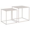 Set dvou béžových kovový odkládací stolků Alrik 34x34 / 38x38 cm