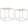 Set dvou béžových kovový odkládací stolků Alrik 34x34 / 38x38 cm