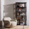 Tmavě hnědý dubový regál Riss 186 x 90 cm  -fv-interier-25