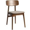Tmavá dubová jídelní židle Unique Furniture Livo s čalouněným sedákem