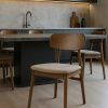 Tmavá dubová jídelní židle Unique Furniture Livo s čalouněným sedákem -fv-interier-25