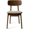 Tmavá dubová jídelní židle Unique Furniture Livo s čalouněným sedákem