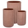 Set tří terakotově červených květináčů Hover Ø 24/30/55 cm