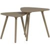 Set dvou béžových odkládacích stolků Nila 40 x 40/45 x 45 cm