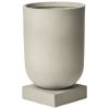 Šedý cementový květináč Podium 30 cm