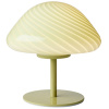 Olivově zelená skleněná stolní lampa Halo Design Mini Mush 17 cm