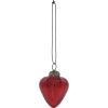Červené skleněné vánoční ozdoby Heart, 4 ks
