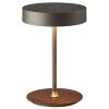 Šedá kovová nabíjecí stolní LED lampa Halo Design On the Move 19 cm