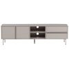 Světle šedý TV stolek Tours 180 x 42 cm