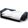 Královsky modrá čalouněná rozkládací pohovka MICADONI Victor 246 cm, levá