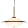 Opálově bílé skleněné závěsné světlo Halo Design Orbit 24 cm s mosazným zavěšením