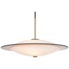 Opálově bílé skleněné závěsné světlo Halo Design Orbit 40 cm s mosazným zavěšením