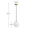 Bílé skleněné závěsné světlo Kave Home Brisia 15 cm