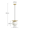 Bílé skleněné závěsné světlo Kave Home Brisia 20 cm