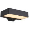 Černé plastové venkovní nástěnné LED světlo Monay Square Solar 22 x 13,9 cm