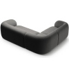 Tmavě šedá sametová rohová pohovka MICADONI Kate 252 cm, levá