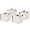 Set čtyř lesklých nerezových svícnů kave home Acadia 2 cm