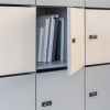 Světle šedá kancelářská skříňka Locker 187,5 x 90 cm s březovým dekorem -fv-interier-25