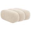 Světle béžová sametová podnožka Cosmopolitan Design Koge 95 x 95 cm