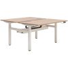 Dubový výškově nastavitelný pracovní stůl Ogi Drive Bench 140 x 169 cm s bílou podnoží