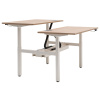 Dubový výškově nastavitelný pracovní stůl Ogi Drive Bench 140 x 169 cm s bílou podnoží