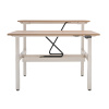 Dubový výškově nastavitelný pracovní stůl Ogi Drive Bench 140 x 169 cm s bílou podnoží