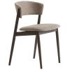 Tmavá dubová jídelní židle Unique Furniture Revere s béžovým sedákem