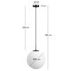 Bílé skleněné závěsné světlo Kave Home Brisia 30 cm s černým zavěšením