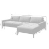 Světle šedá látková rohová pohovka MESONICA Musso Tufted, pravá 248 cm