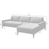 Světle šedá látková rohová pohovka MESONICA Musso Tufted, pravá 248 cm