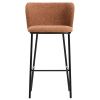 Terakotová čalouněná barová židle Kave Home Ciselia 75 cm