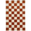 Béžovo-oranžový vlněný koberec Checks 161 x 253 cm