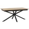 Černý rozkládací jídelní stůl Unique Furniture Cesura 160/200 x 90 cm  s dubovým dekorem