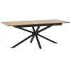 Černý rozkládací jídelní stůl Unique Furniture Cesura 160/200 x 90 cm  s dubovým dekorem