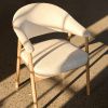 Krémově bílá čalouněná jídelní židle Unique Furniture Elk s dubovou podnoží -fv-interier-25