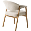 Krémově bílá čalouněná jídelní židle Unique Furniture Elk s dubovou podnoží