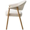 Krémově bílá čalouněná jídelní židle Unique Furniture Elk s dubovou podnoží