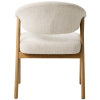 Krémově bílá čalouněná jídelní židle Unique Furniture Elk s dubovou podnoží