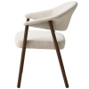 Krémově bílá čalouněná jídelní židle Unique Furniture Elk s tmavou dubovou podnoží