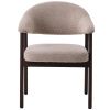 Pískově hnědá čalouněná jídelní židle Unique Furniture Elk s tmavou dubovou podnoží