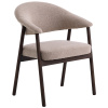 Pískově hnědá čalouněná jídelní židle Unique Furniture Elk s tmavou dubovou podnoží