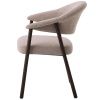 Pískově hnědá čalouněná jídelní židle Unique Furniture Elk s tmavou dubovou podnoží