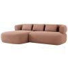 Růžová sametová rohová pohovka Windsor & Co Aldrin 225 cm, levá