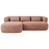 Růžová sametová rohová pohovka Windsor & Co Aldrin 225 cm, levá