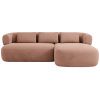 Růžová sametová rohová pohovka Windsor & Co Aldrin 225 cm, pravá